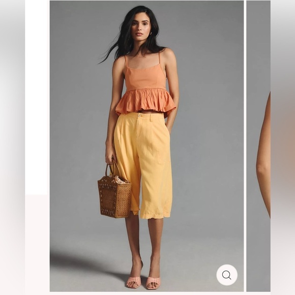 Maeve Anthropologie Ruffled
Bubble-Hem cotton Cropped Cami Tank sz L preloved - Picture 5 of 8